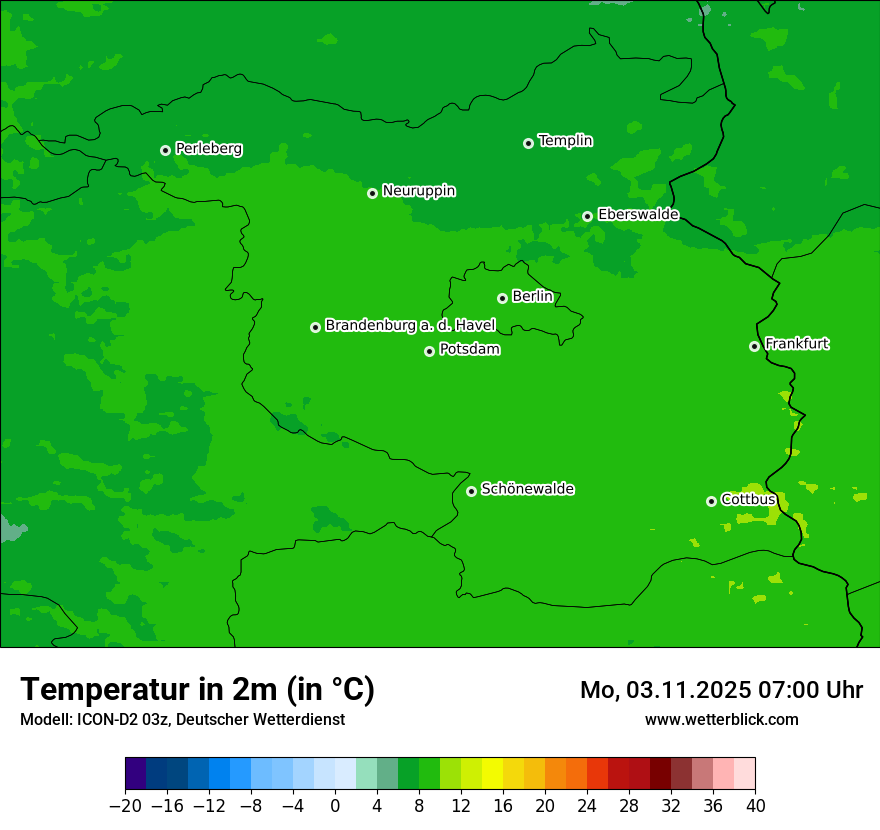 Modellkarten Temperatur