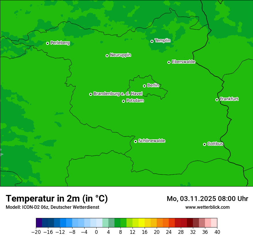 Modellkarten Temperatur