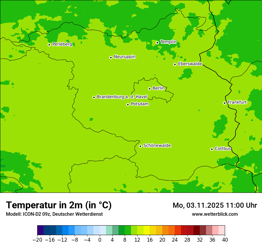 Modellkarten Temperatur