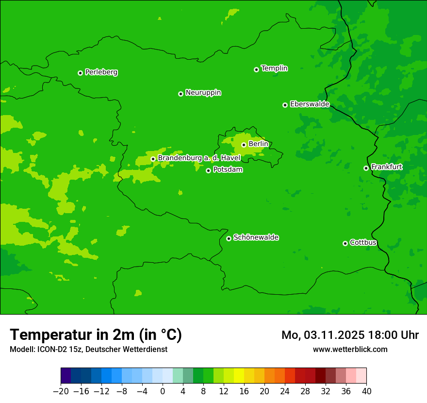 Modellkarten Temperatur