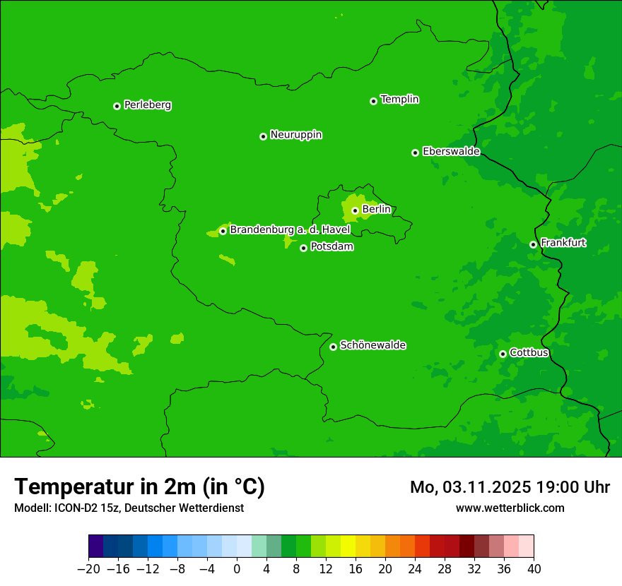 Modellkarten Temperatur