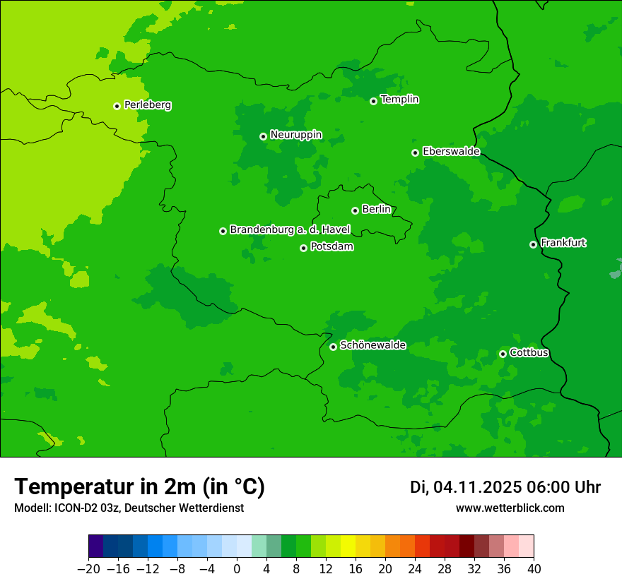 Modellkarten Temperatur