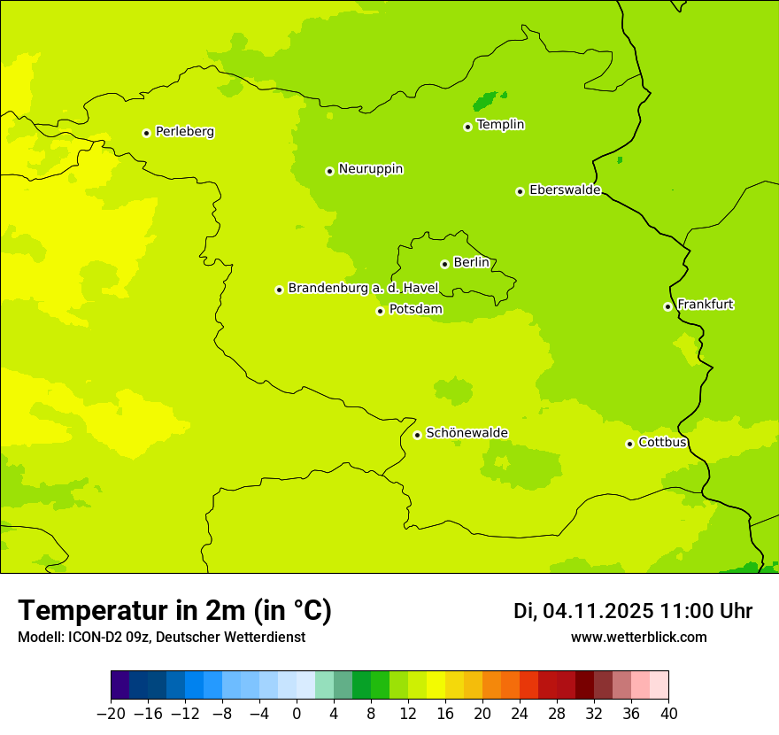 Modellkarten Temperatur