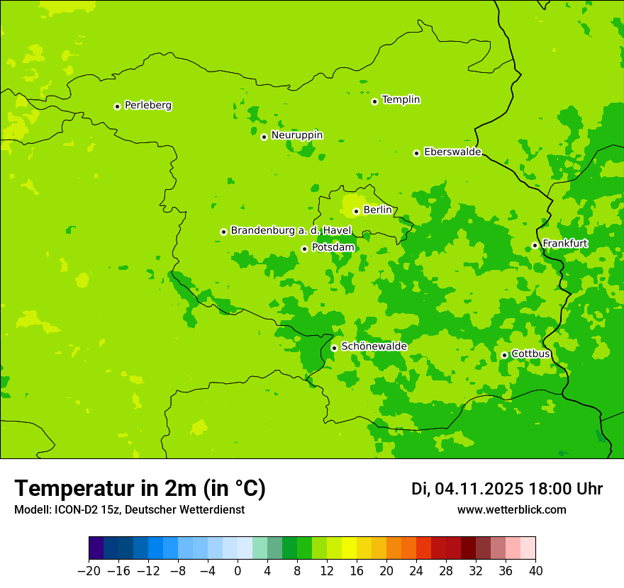 Modellkarten Temperatur