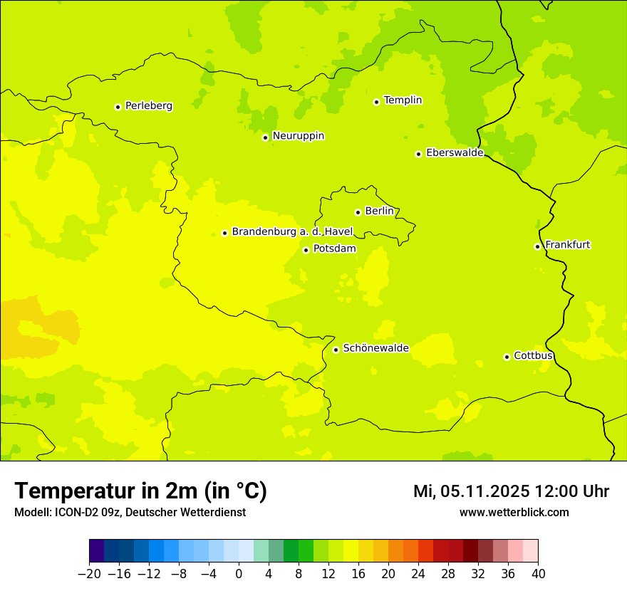 Modellkarten Temperatur