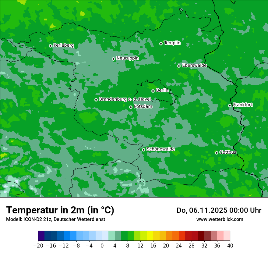 Modellkarten Temperatur