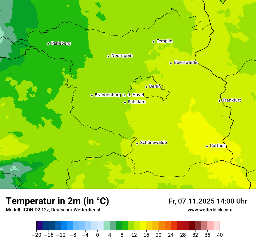 Modellkarten Temperatur