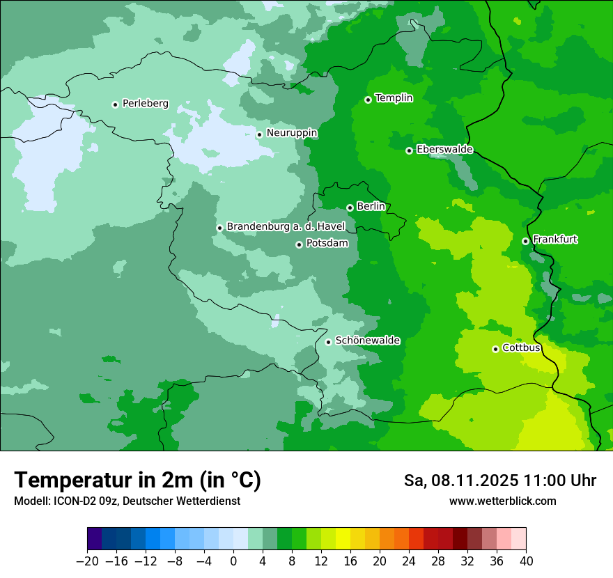 Modellkarten Temperatur