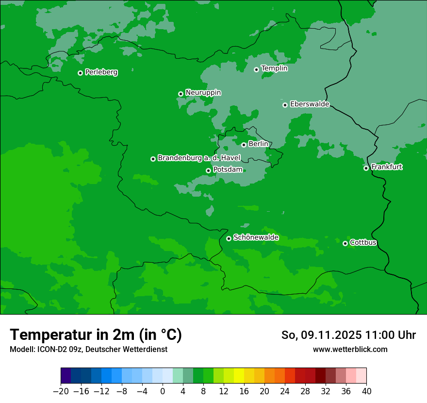 Modellkarten Temperatur