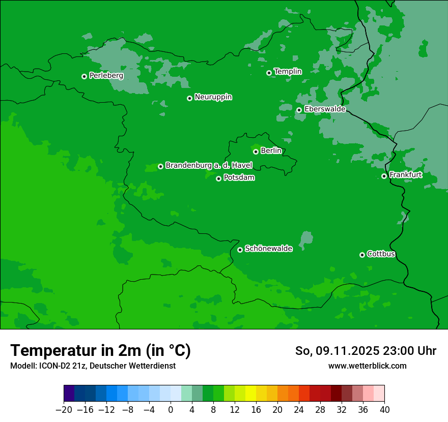 Modellkarten Temperatur