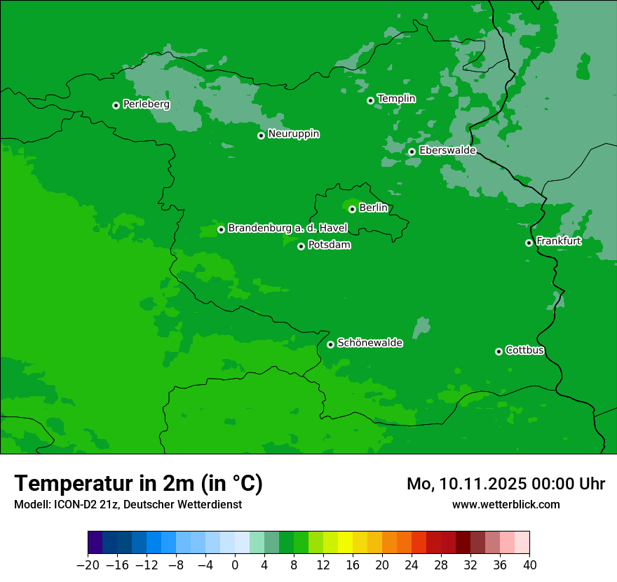 Modellkarten Temperatur