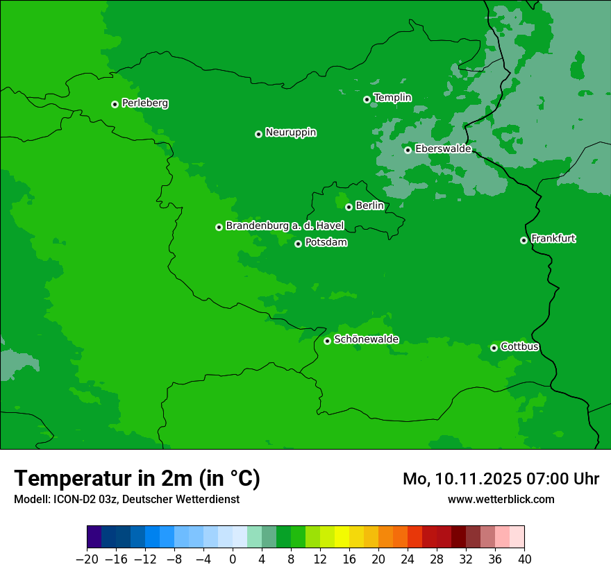 Modellkarten Temperatur
