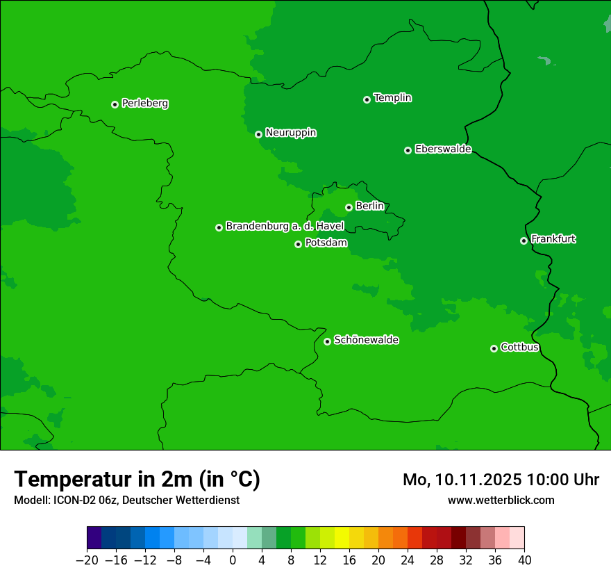 Modellkarten Temperatur