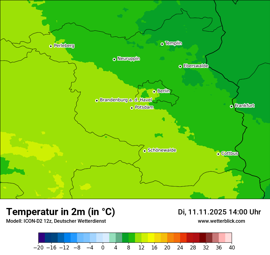 Modellkarten Temperatur
