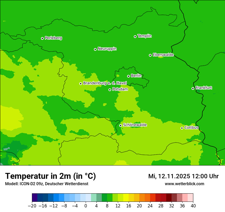 Modellkarten Temperatur