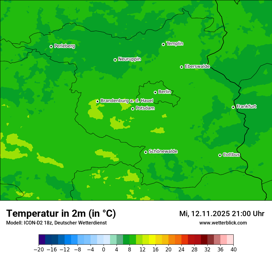 Modellkarten Temperatur