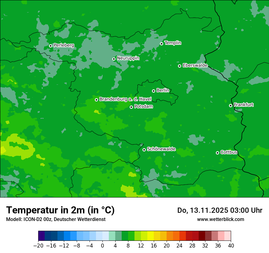 Modellkarten Temperatur