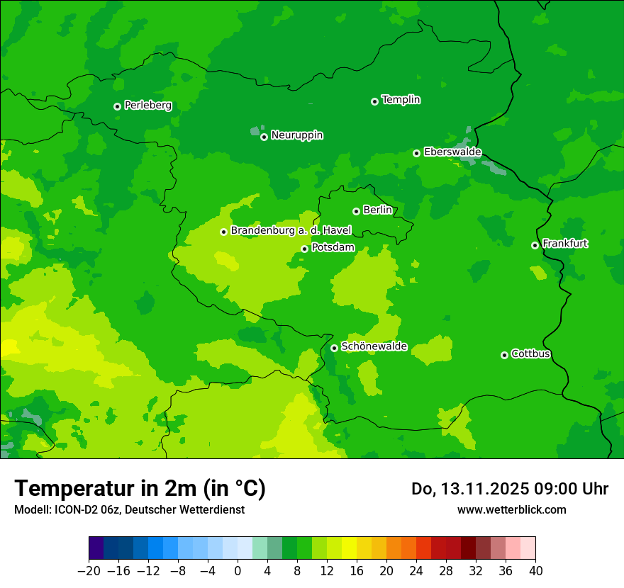 Modellkarten Temperatur