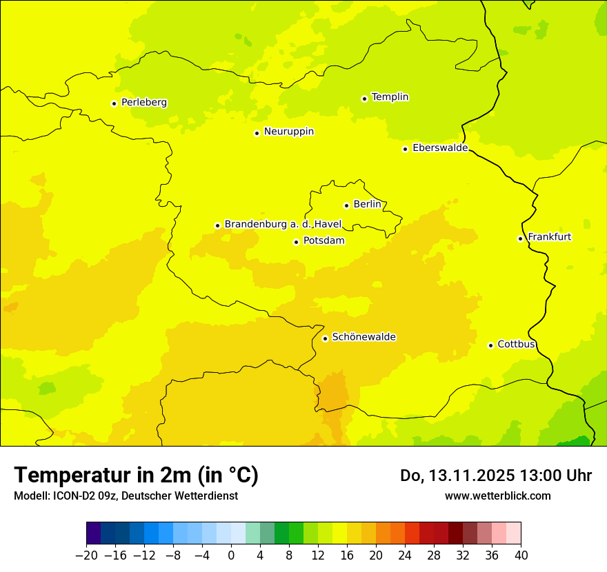 Modellkarten Temperatur