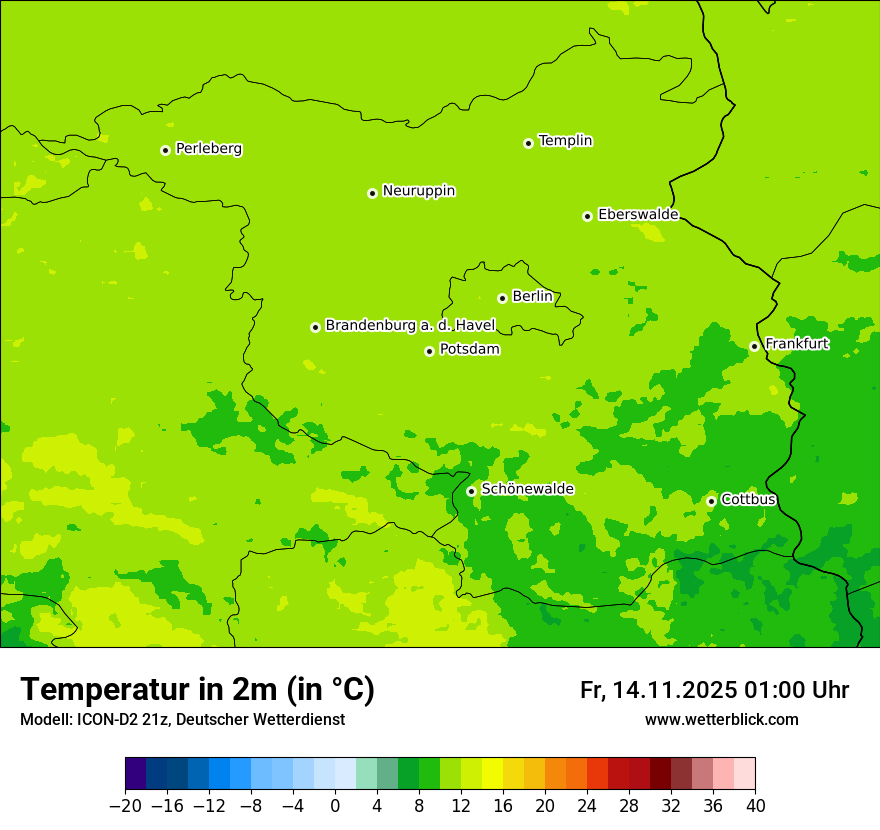 Modellkarten Temperatur