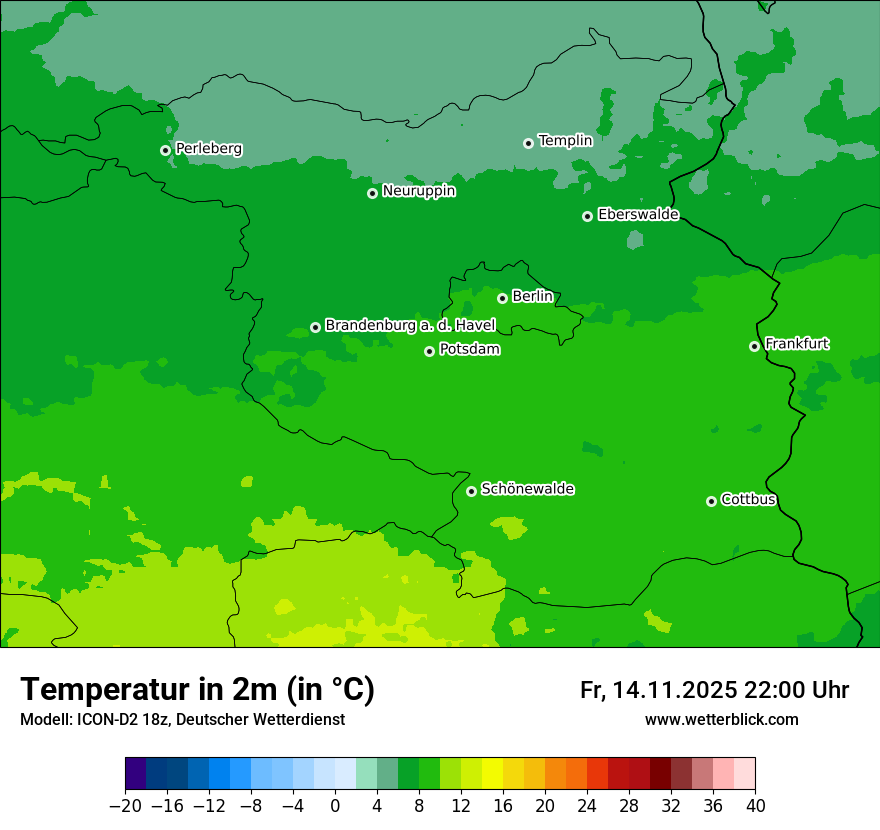 Modellkarten Temperatur