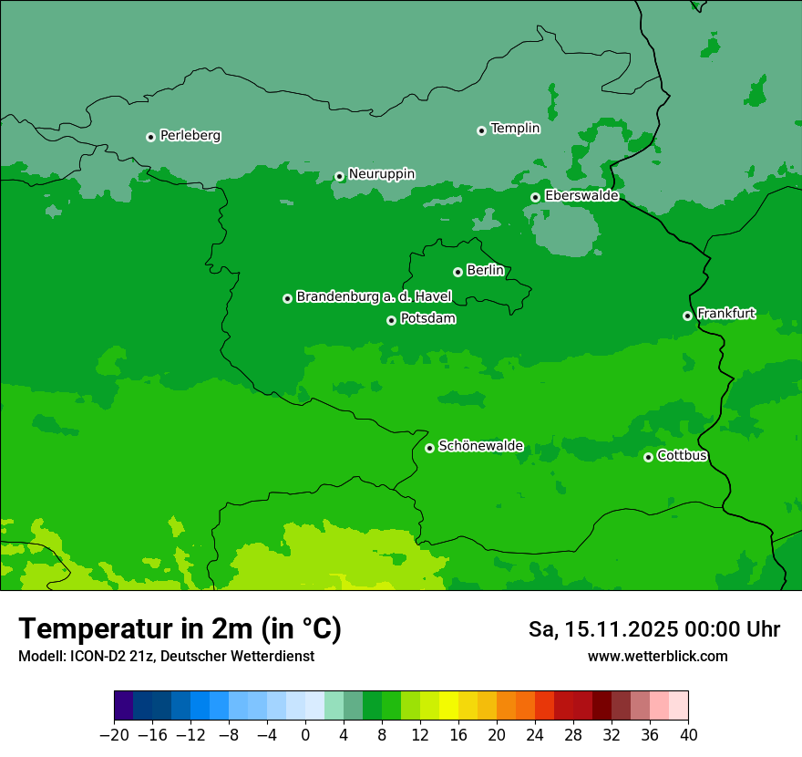 Modellkarten Temperatur