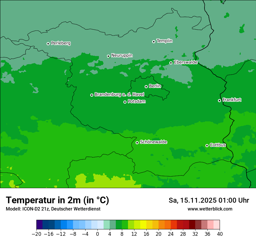 Modellkarten Temperatur