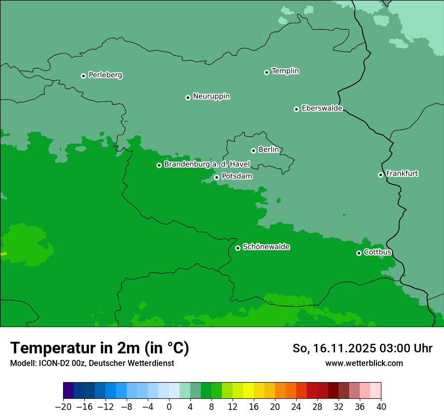 Modellkarten Temperatur