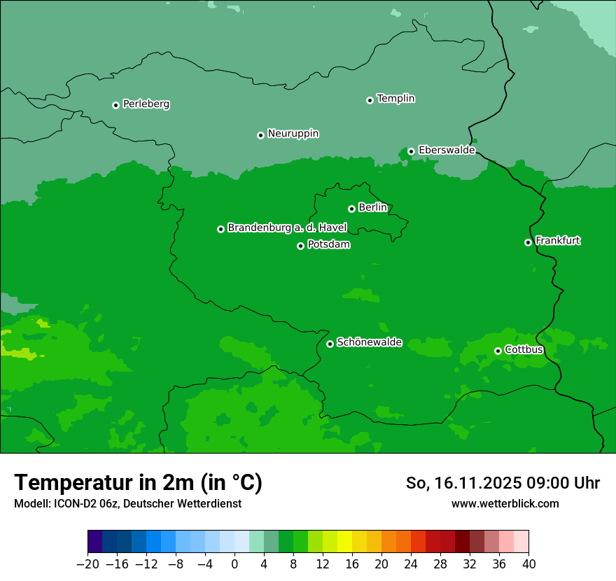 Modellkarten Temperatur