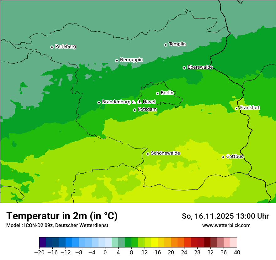 Modellkarten Temperatur
