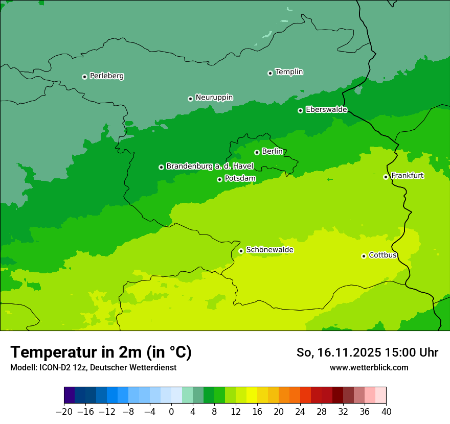 Modellkarten Temperatur