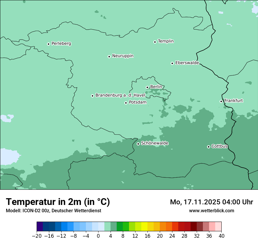 Modellkarten Temperatur