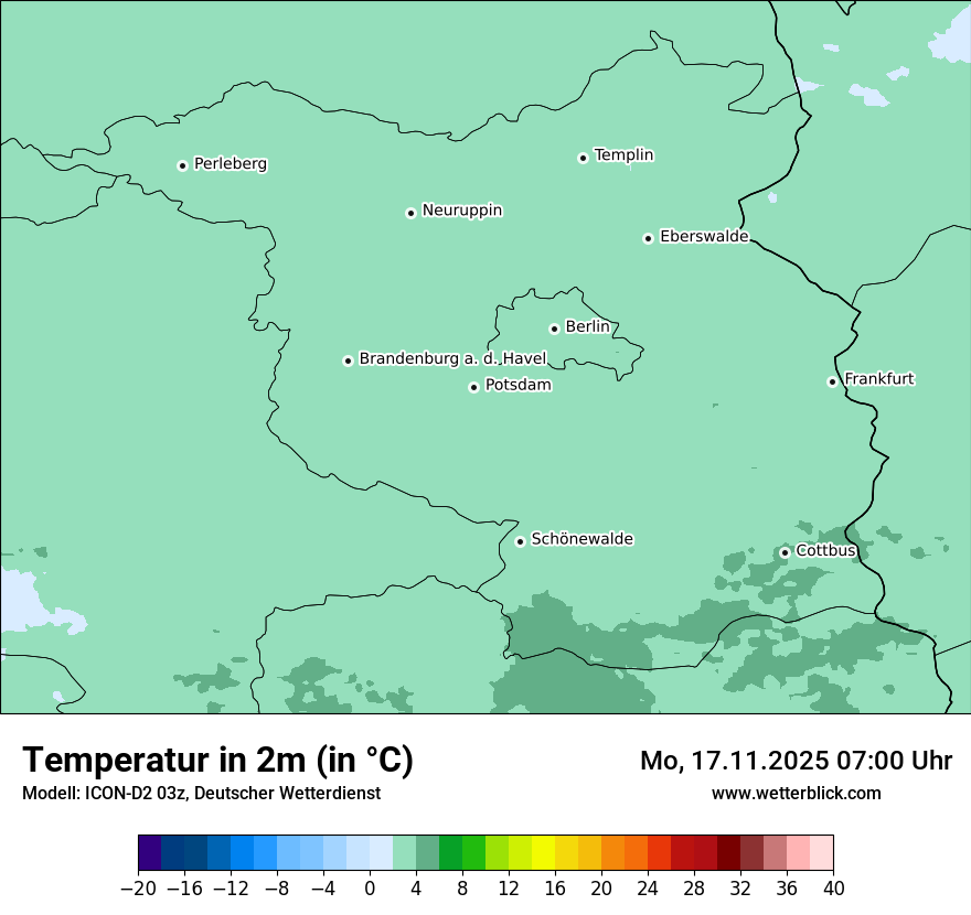 Modellkarten Temperatur