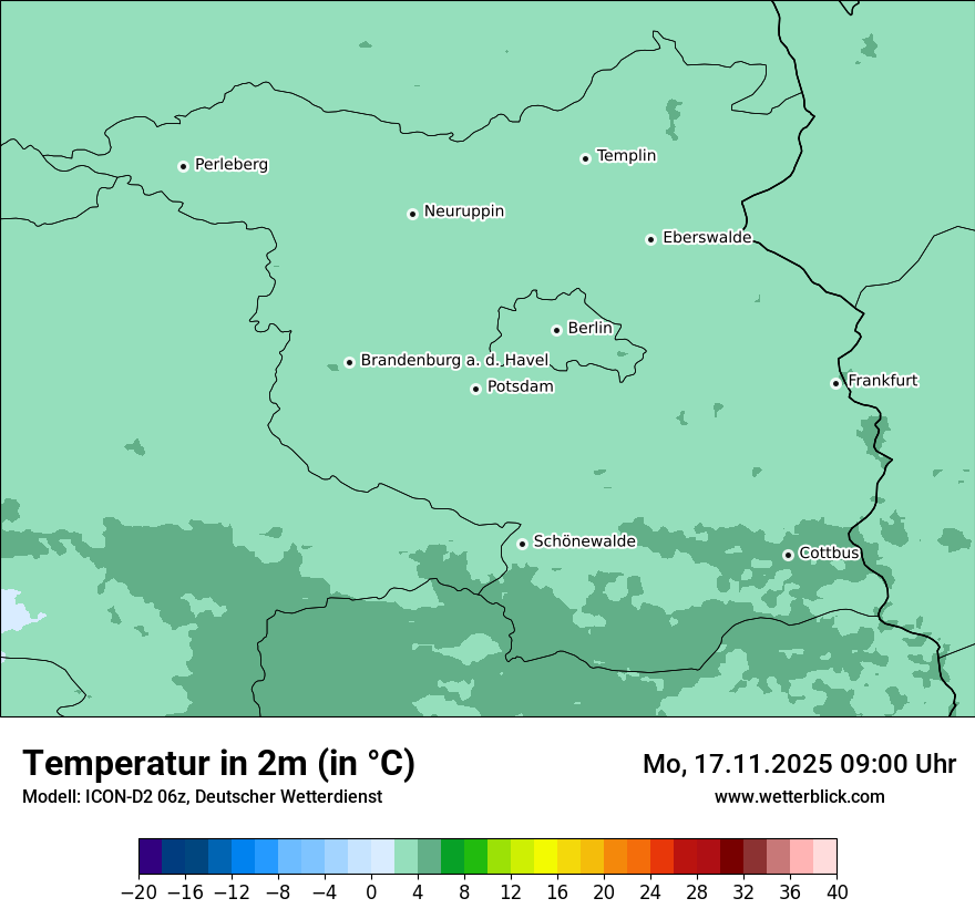 Modellkarten Temperatur