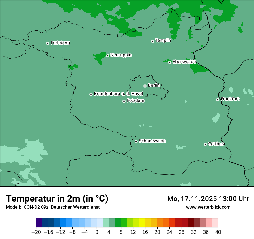 Modellkarten Temperatur