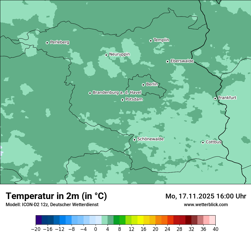 Modellkarten Temperatur