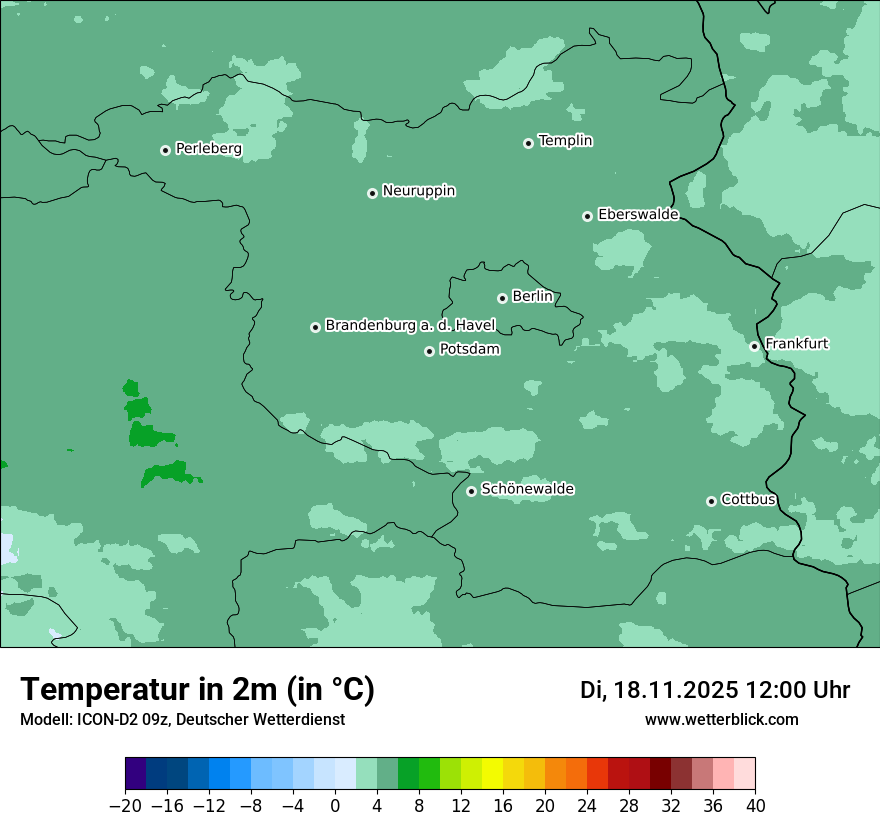 Modellkarten Temperatur