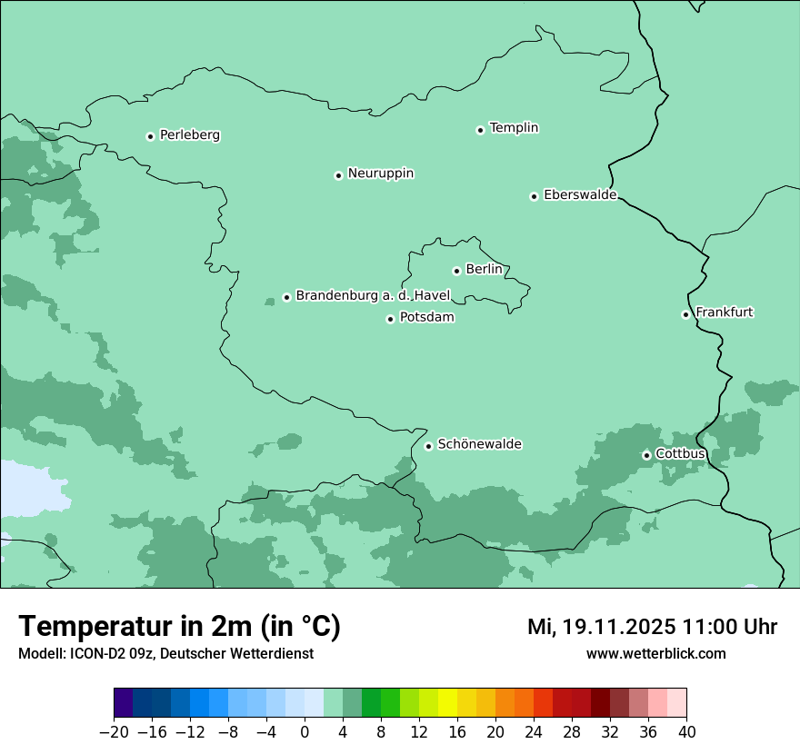 Modellkarten Temperatur