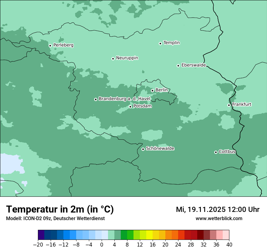Modellkarten Temperatur