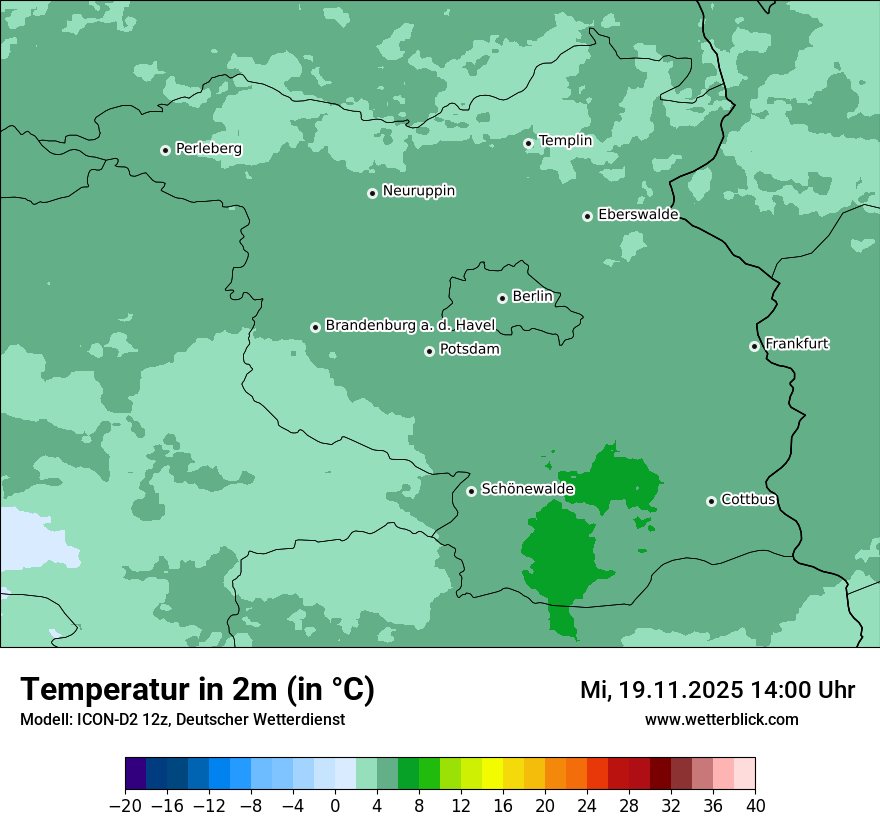 Modellkarten Temperatur