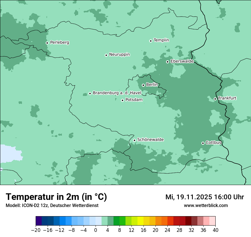 Modellkarten Temperatur