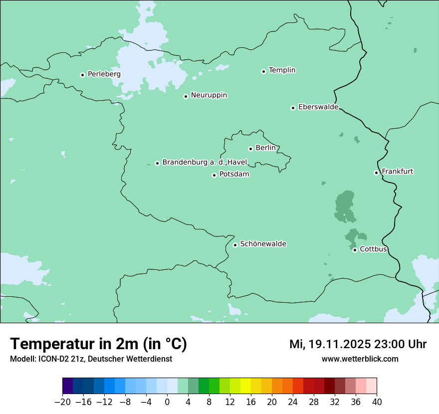 Modellkarten Temperatur