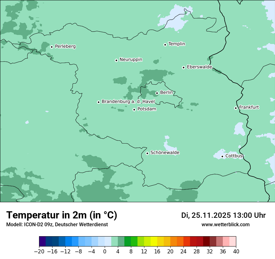 Modellkarten Temperatur