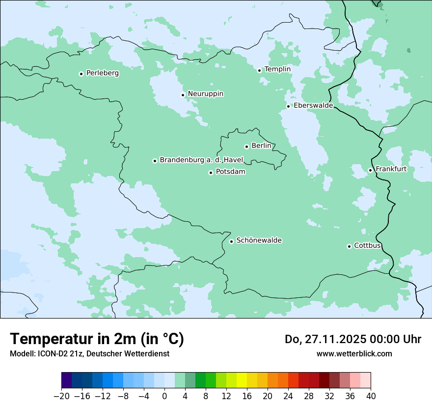 Modellkarten Temperatur