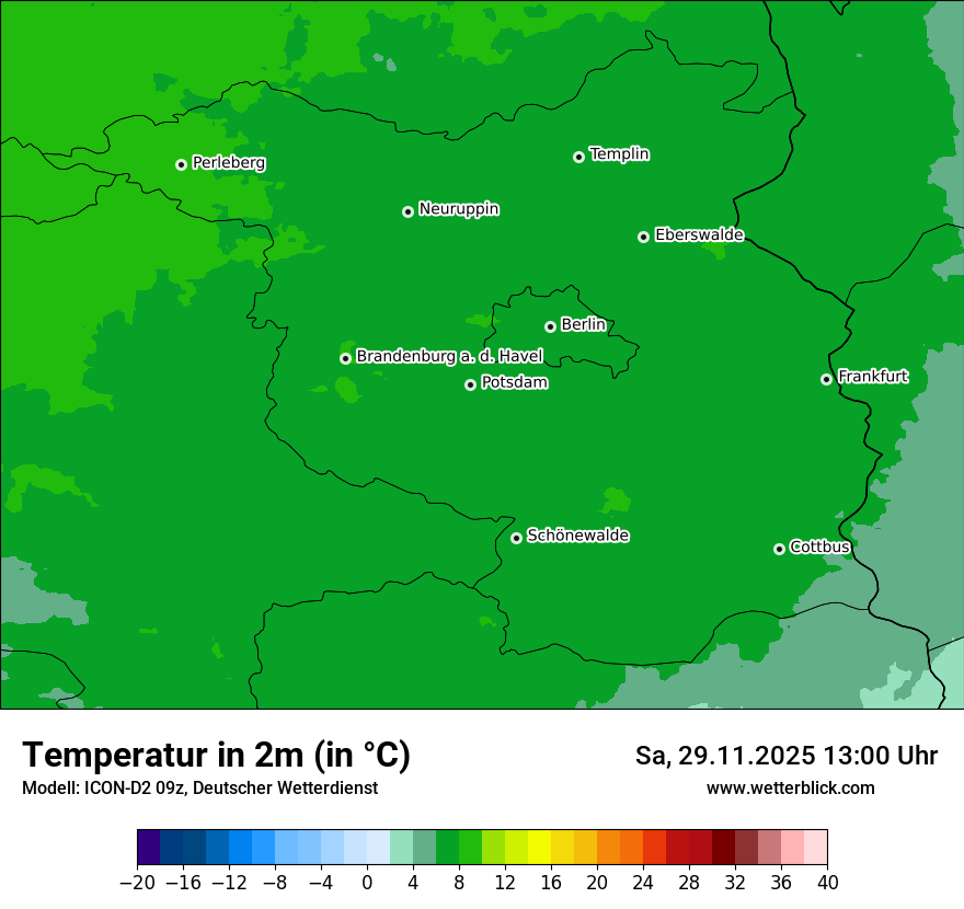 Modellkarten Temperatur