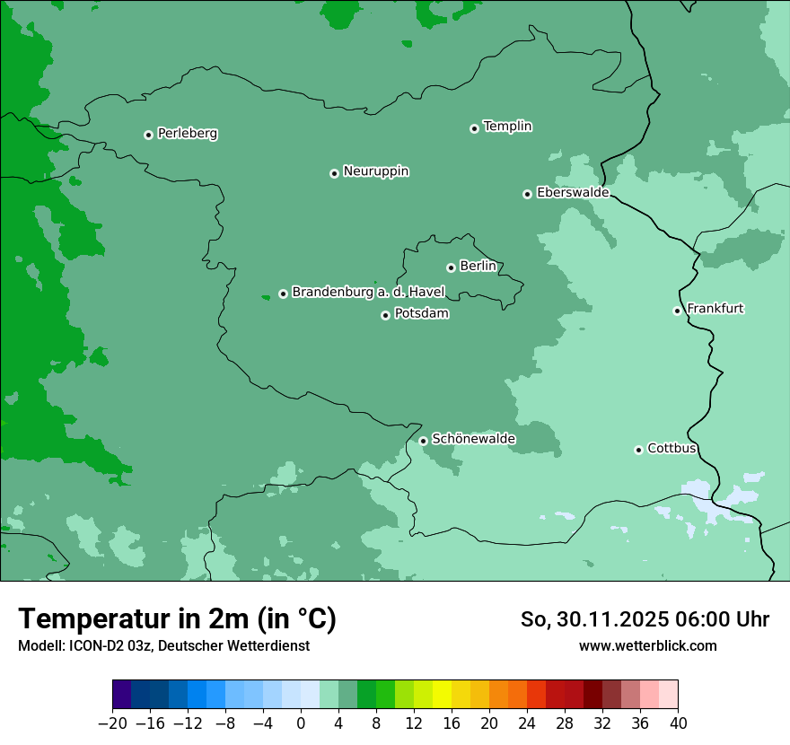 Modellkarten Temperatur