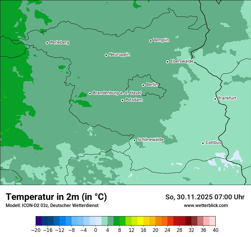 Modellkarten Temperatur