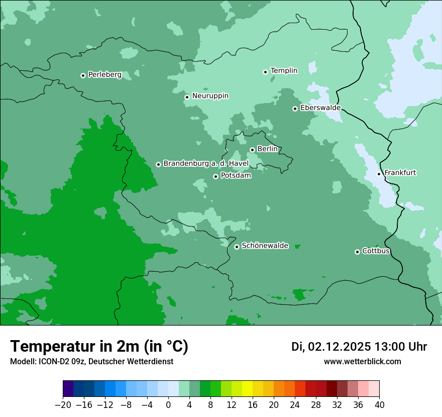 Modellkarten Temperatur