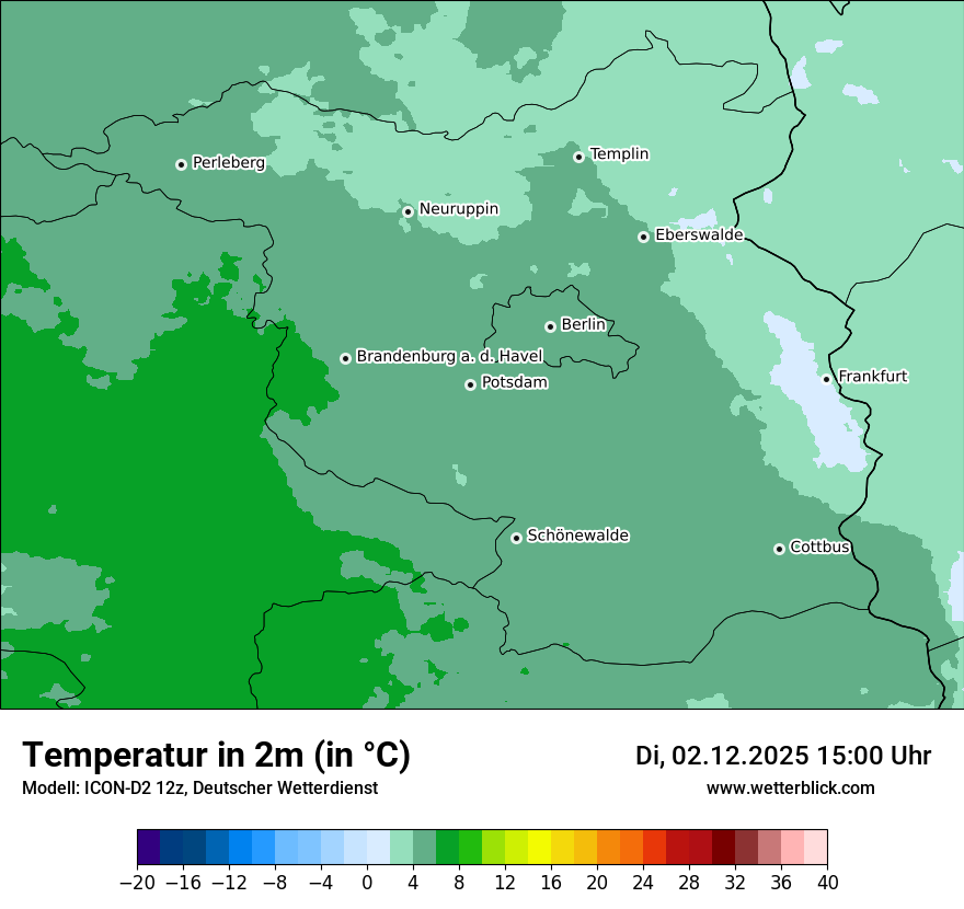 Modellkarten Temperatur