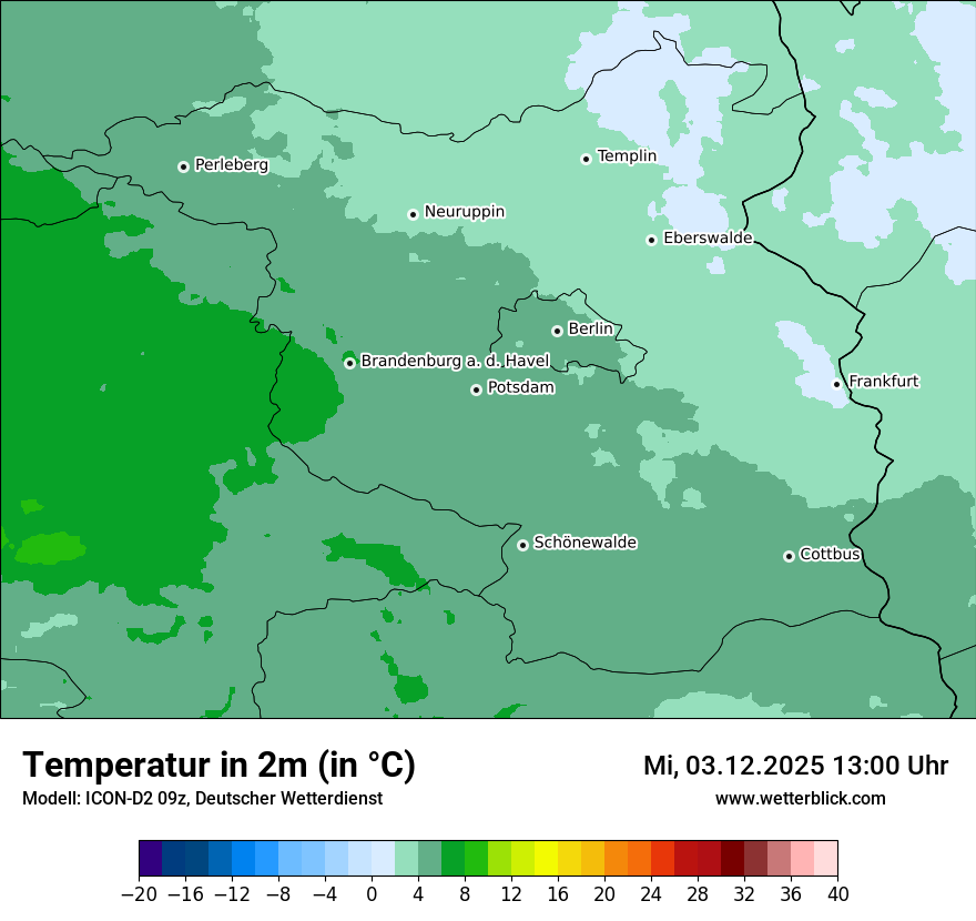 Modellkarten Temperatur